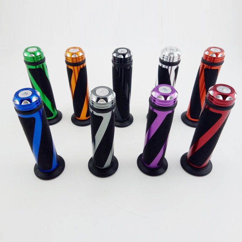 OKSTNO Universal Motorcycle Rubber Gel Handlebar Hand Grips for 7/8" Bar End Handle Bars Sports Bikes (Purple) - Image 4